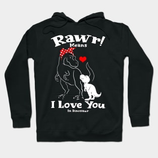 Rawr Means I Love You In Dinosaur, I Love You Design Hoodie